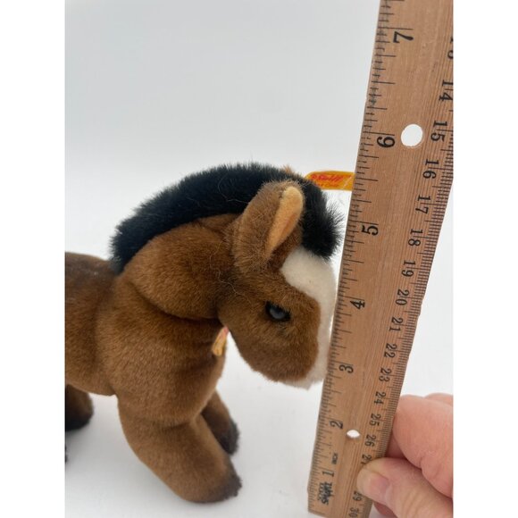 Steiff Brown Plush Pony Horse Toy Tag Button - Picture 8 of 10